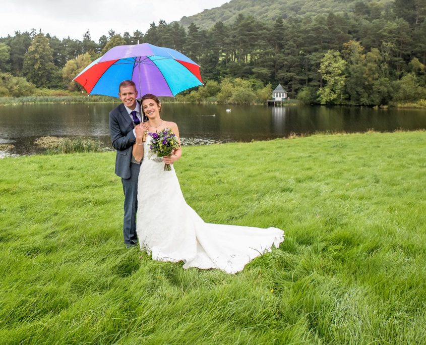 Conrad & Nicky by Lake in the Drizzle