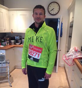Mike Hamlett ready for the London Marathon