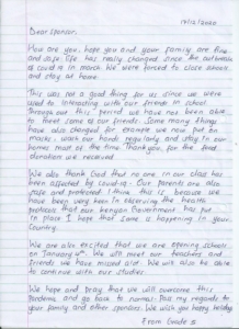 Letter from Grade 5