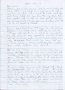 Letter from Grade 6