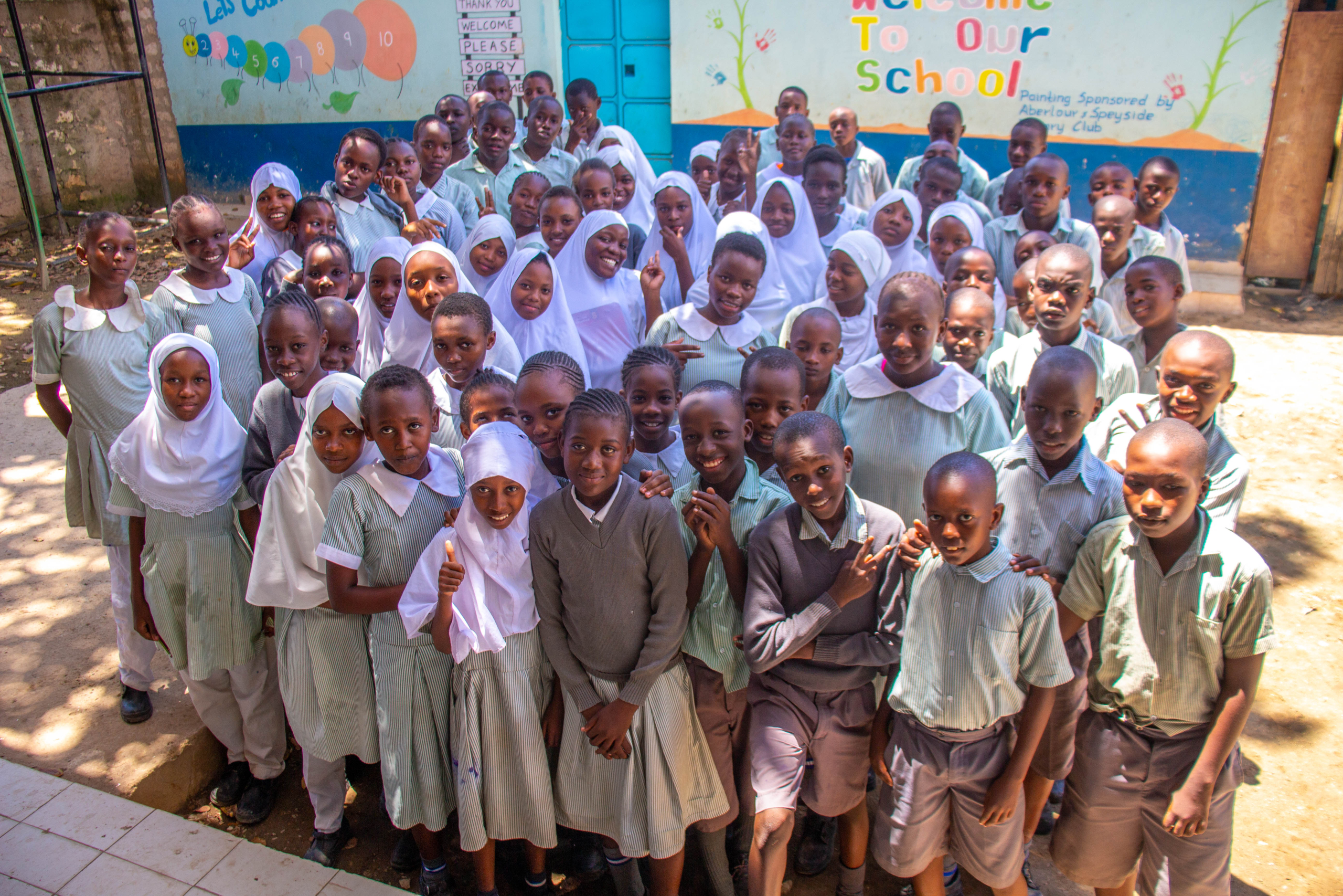 Class 8 and Grade 6 after the last exam paper of the national exams Destiny Garden School, Mombasa Kenya